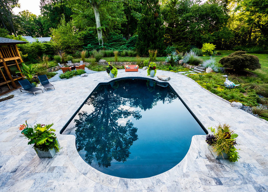 Pool Patio With Custom Stone Masonry And Landscape Enhancements