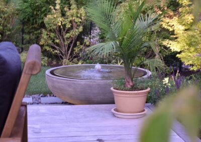 Modern Fountain Design With Container Planting